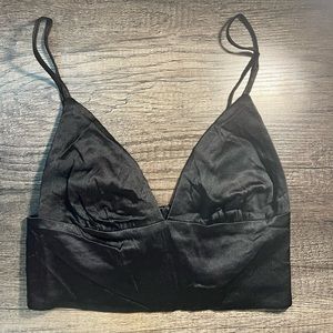 Zara black satin crop top!